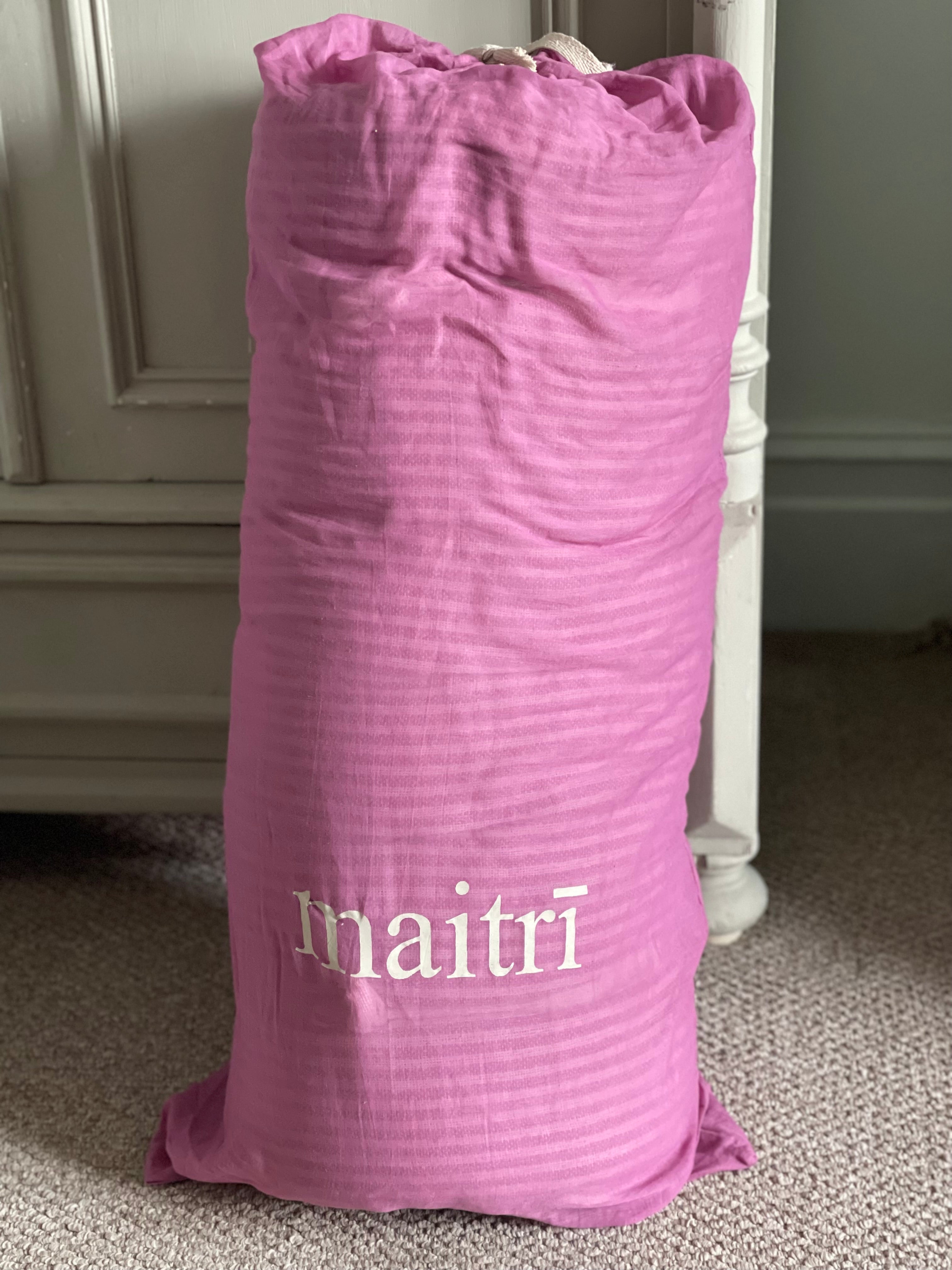 Maitri: Recycled Cream and Dusty Pink stripes mattress