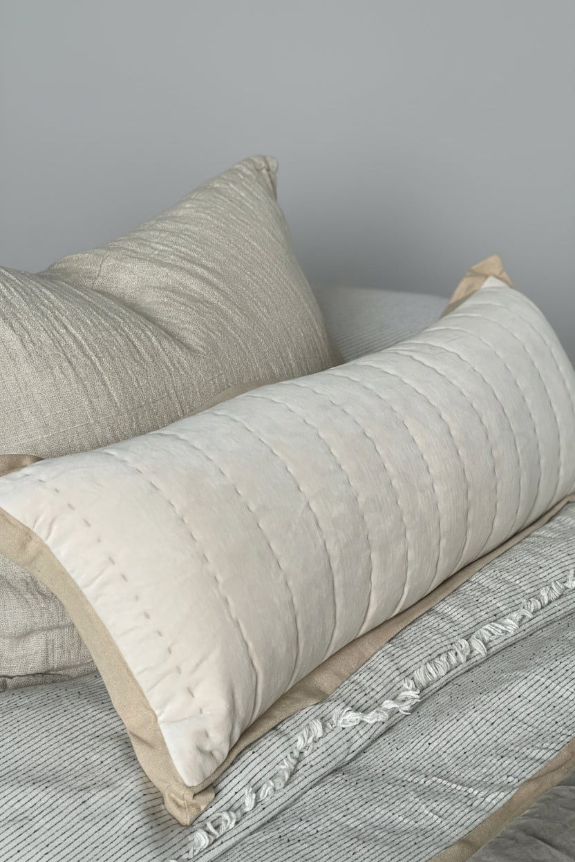 Maitri : Stonewashed Velvet Cushion- old Pink (30x90)