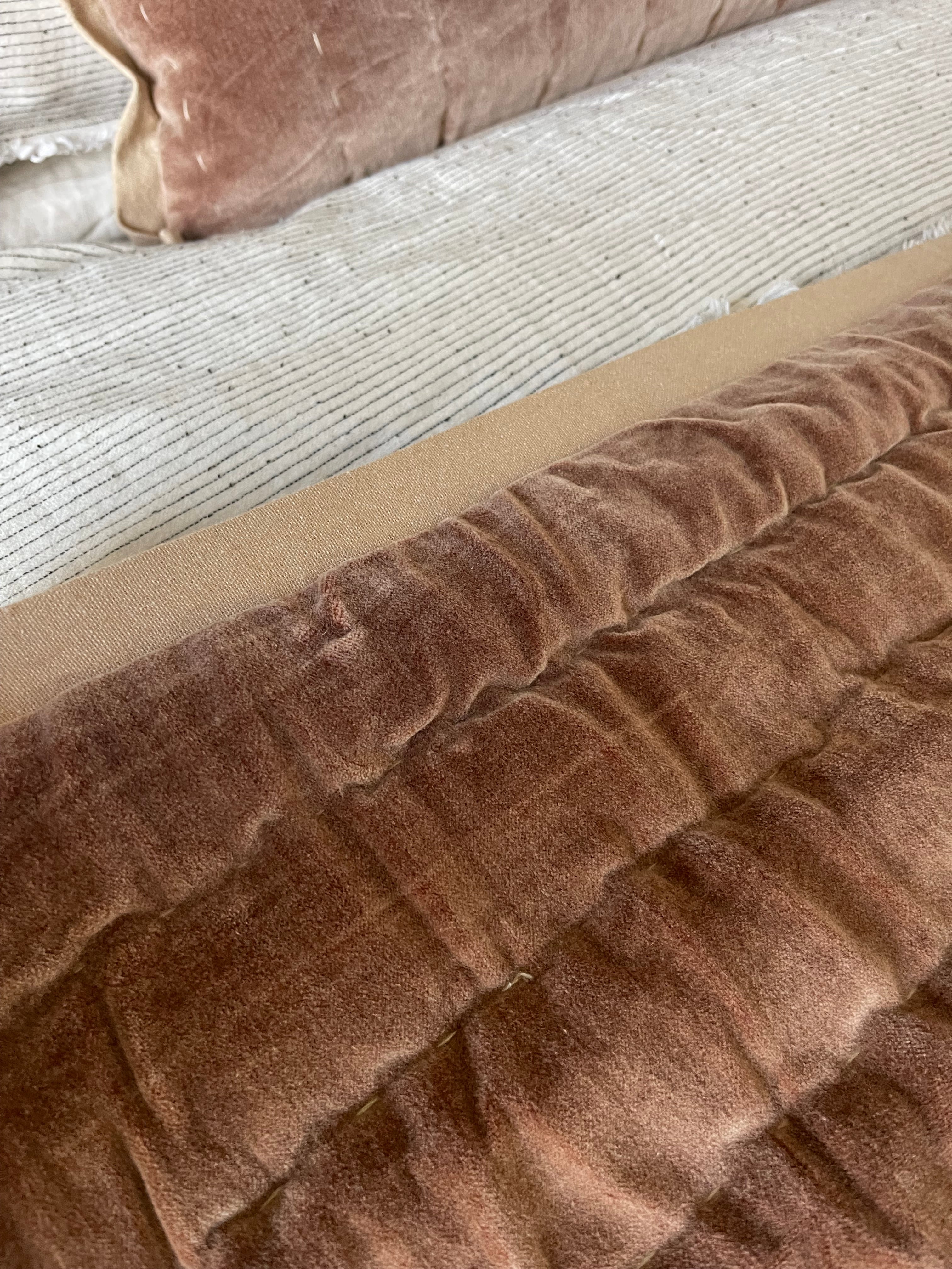 Maitri: Stonewashed Velvet quilt - CLAY