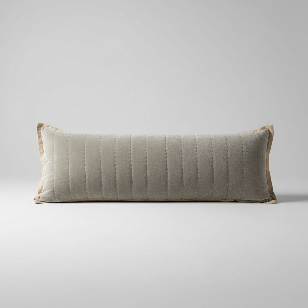 Maitri: Stonewashed Velvet Cushion - Cloud (30x90)