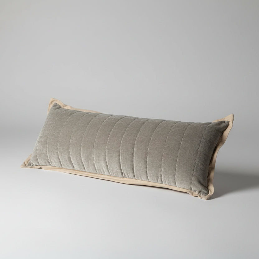 Maitri: Stonewashed Velvet Cushion - Cloud (30x90)