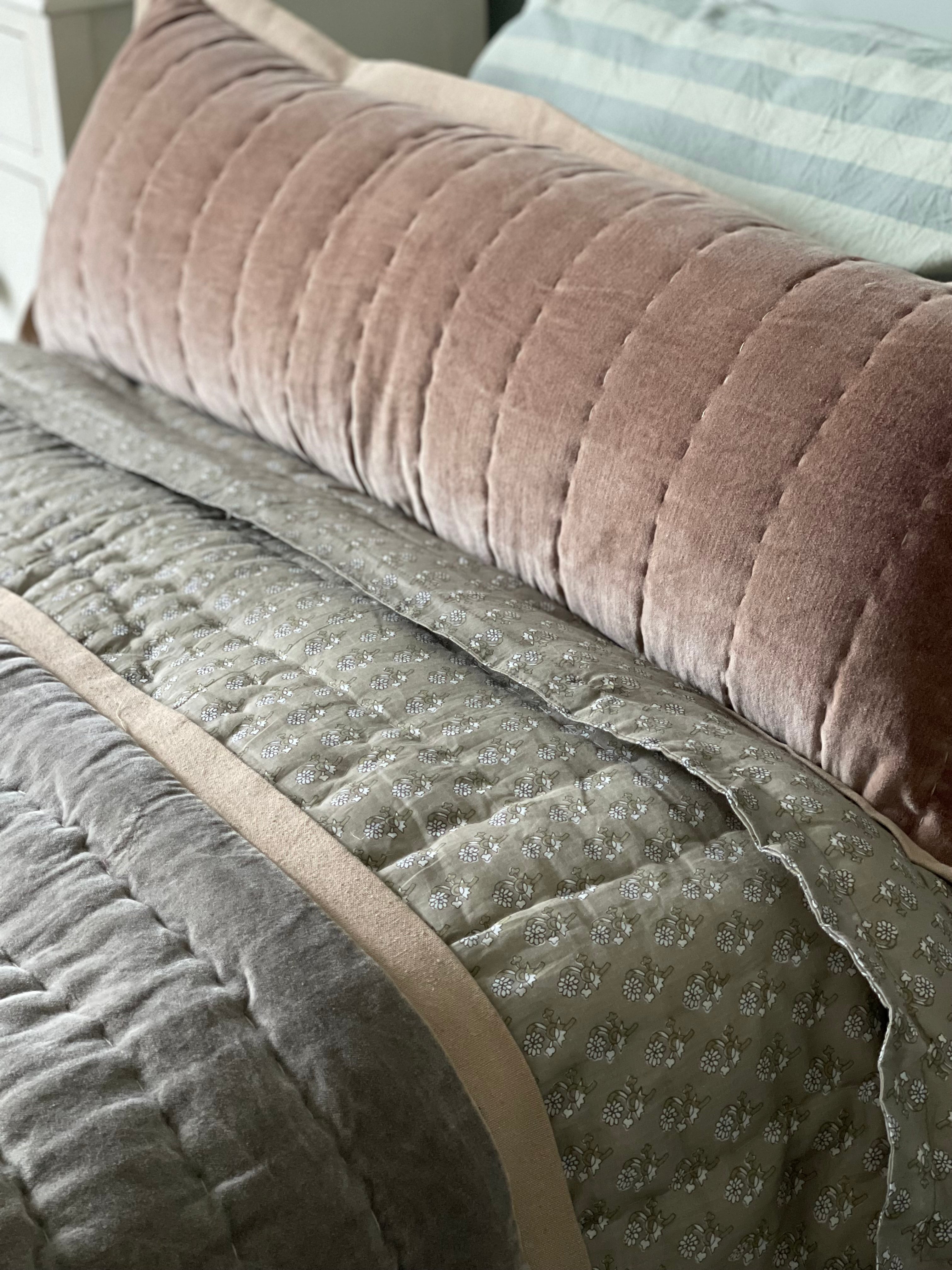 Maitri : Stonewashed Velvet Cushion  - Clay (30x90)