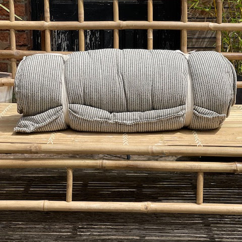 Maitri: Recycled Cream and Olive stripes mattress