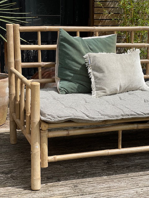 Maitri: Recycled Cream and Olive stripes mattress