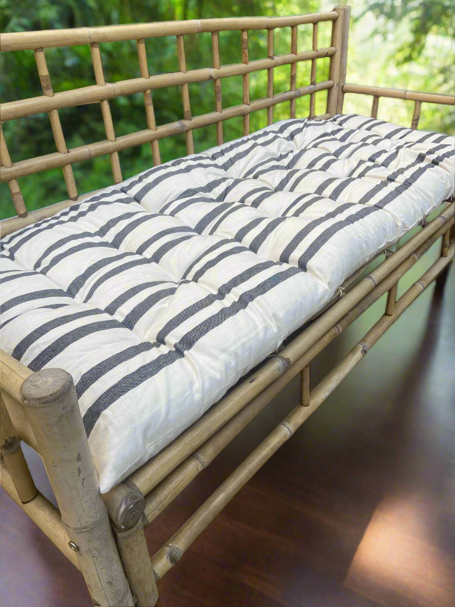 Maitri Cream and charcoal striped mattress 70 x 175cm