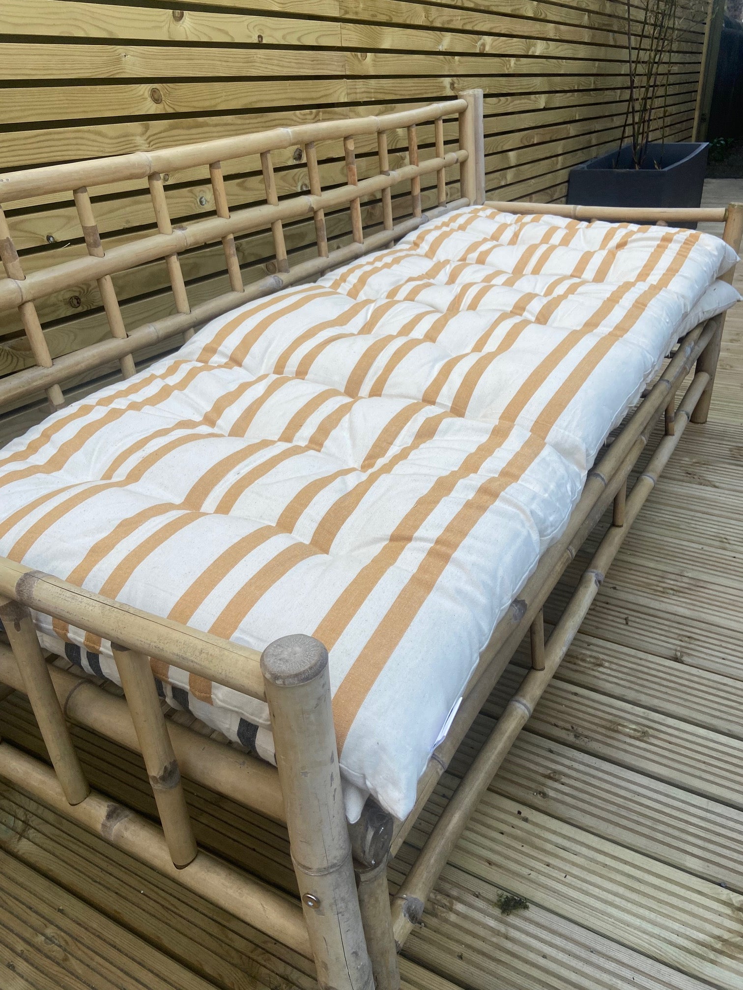 Maitri Cream and amber striped mattress 70CM X 175