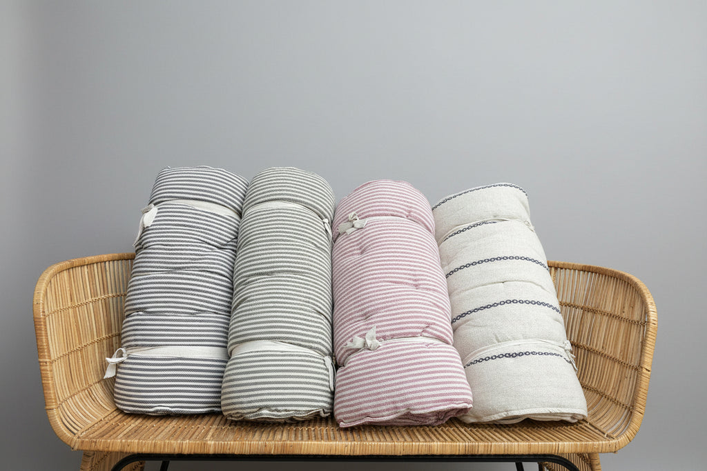 Maitri: Recycled Cream and Dusty Pink stripes mattress