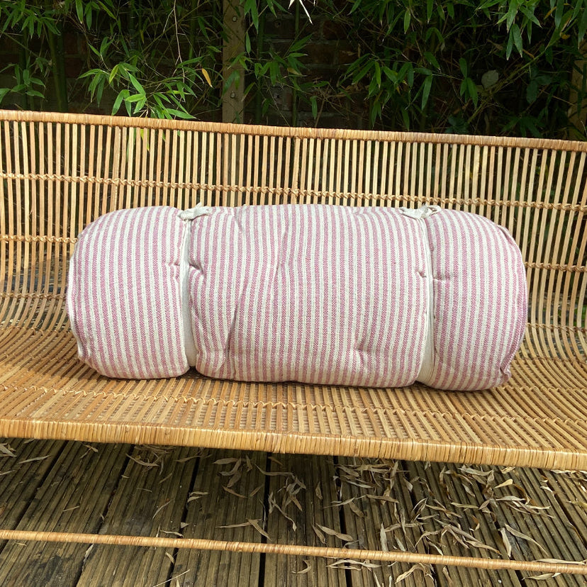 Maitri: Recycled Cream and Dusty Pink stripes mattress
