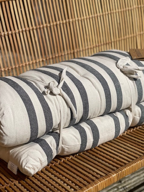 Maitri Cream and charcoal striped mattress 60 x 100cm