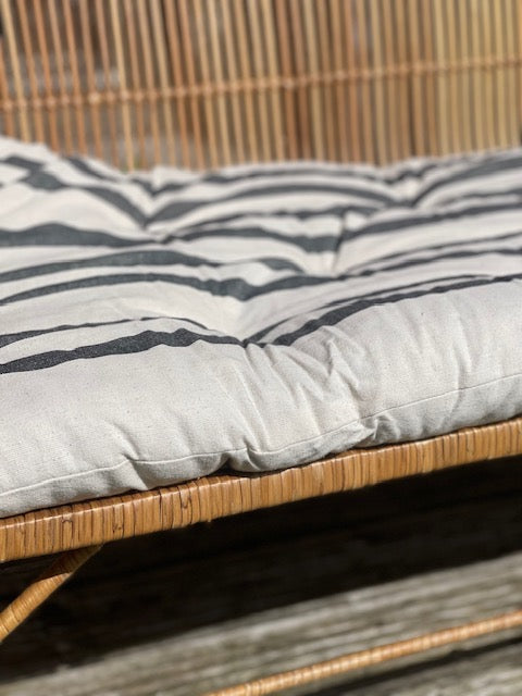 Maitri Cream and charcoal striped mattress 60 x 100cm