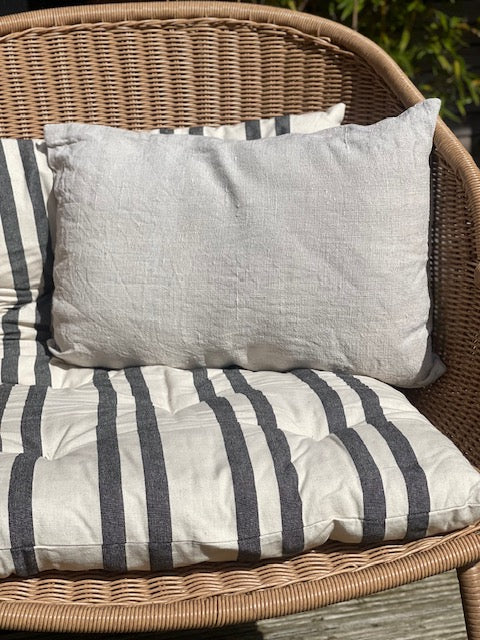 Maitri Cream and charcoal striped mattress 60 x 100cm