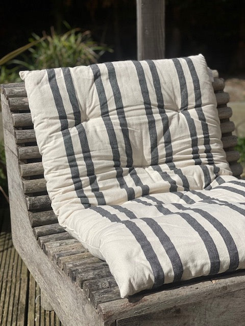 Maitri Cream and charcoal striped mattress 60 x 100cm