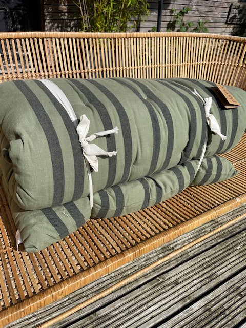 Maitri: Double sided printed cotton mattress 70 x 180cm Olive green, charcoal