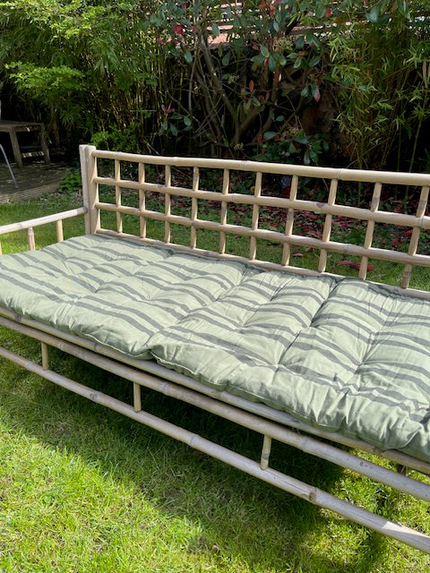 Maitri: Double sided printed cotton mattress 70 x 180cm Olive green, charcoal