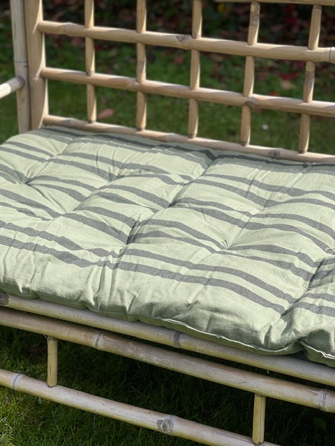Maitri: Double sided printed cotton mattress 60 x 100cm Olive green, charcoal