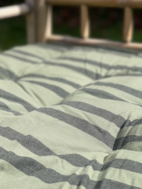 Maitri: Double sided printed cotton mattress 70 x 180cm Olive green, charcoal