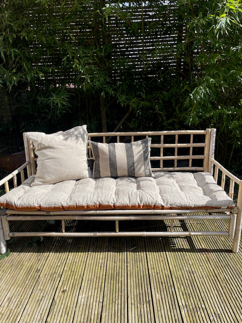 Lyla Linen / Velvet floor mattress 70 x 175cm Rust / Natural w'cotton filling