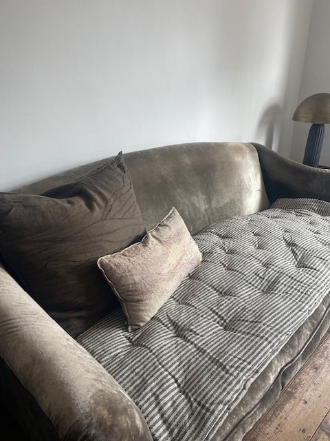 Maitri: Recycled Cream and Olive stripes mattress