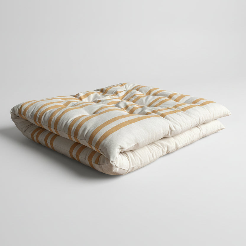 Maitri Cream and amber striped mattress 70CM X 175