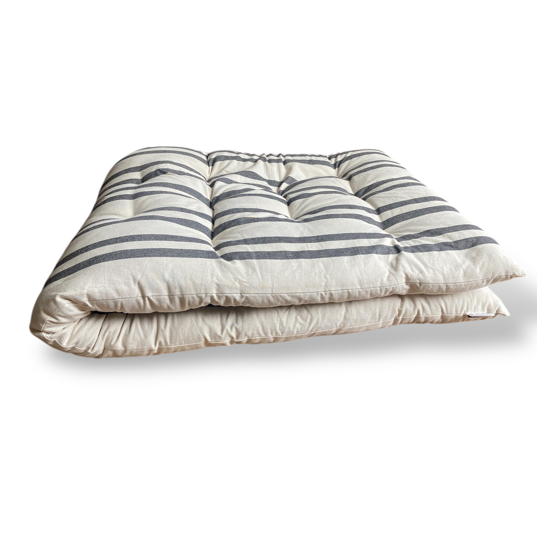 Maitri Cream and charcoal striped mattress 60 x 100cm