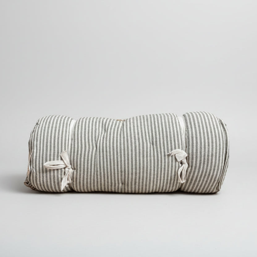 Maitri Recycled Cotton Floor Mattress – Cream & Black Stripes
