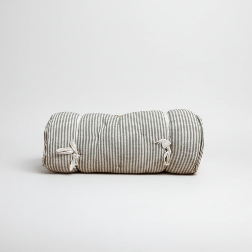 Maitri: Recycled Cream and Olive stripes mattress