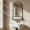 Thomas Black iron mirror with shelf