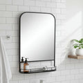 Lucas Wall mirror with mini shelf black