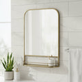 Lucas Wall mirror w/mini shelf Brass Tone